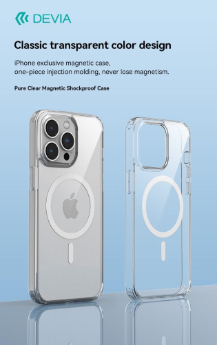Cover trasparente magnetica carica wireless iPhone 15 Pro
